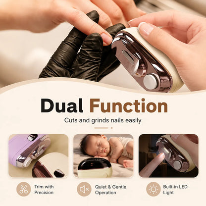GFOUK® ✂️ LIMITED-TIME 50% OFF! 💅 2-in-1 Electric Nail Clipper & Polisher – Trim & Smooth Nails Without Cuts 🌟