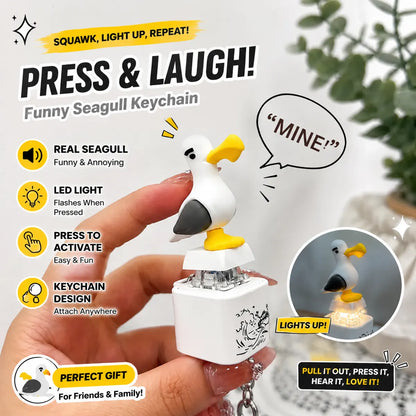 Futusly® Seagull MINE! Button Keychain-Real Sound & LED Light💡