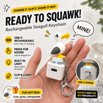 Futusly® Seagull MINE! Button Keychain-Real Sound & LED Light💡