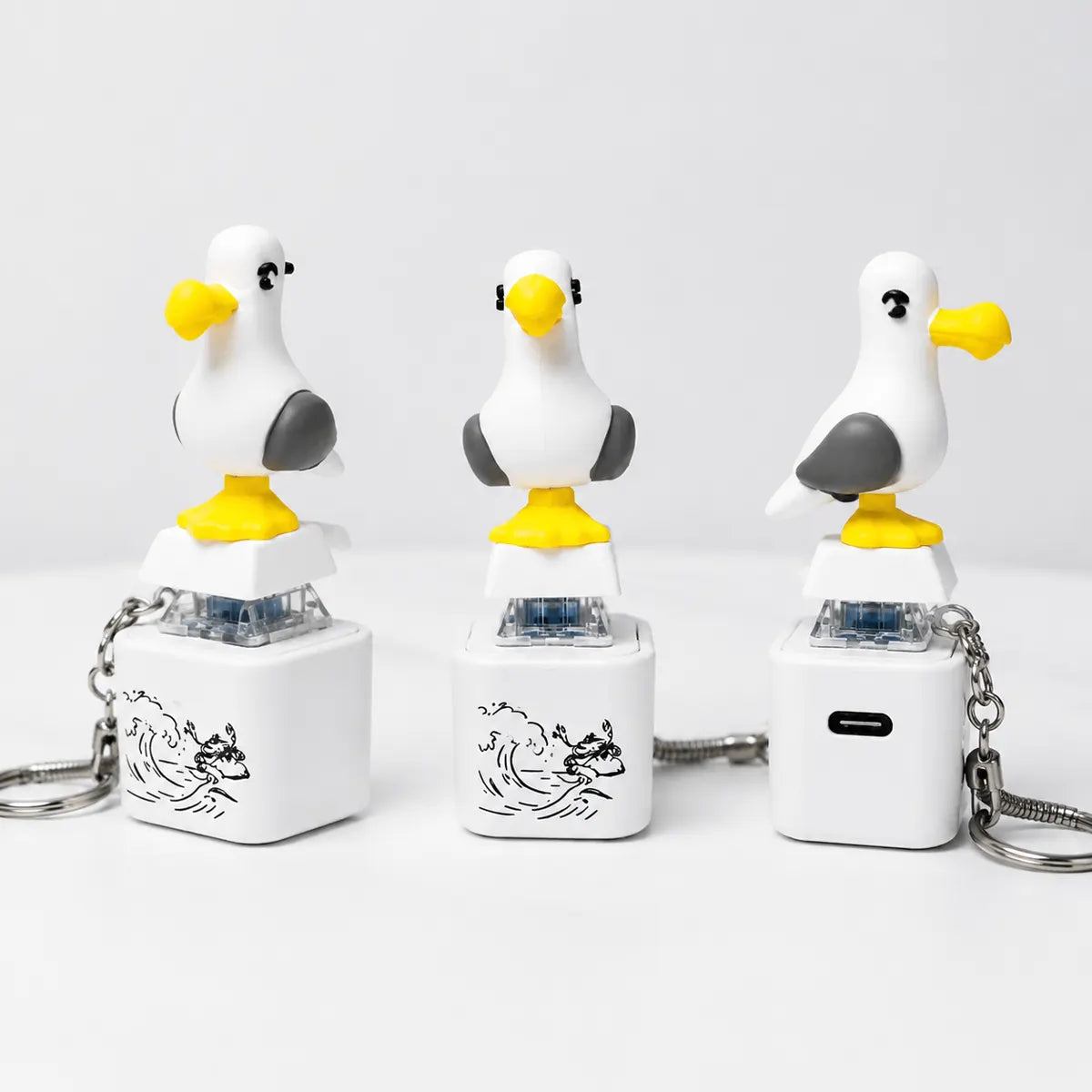 Futusly® Seagull MINE! Button Keychain-Real Sound & LED Light💡