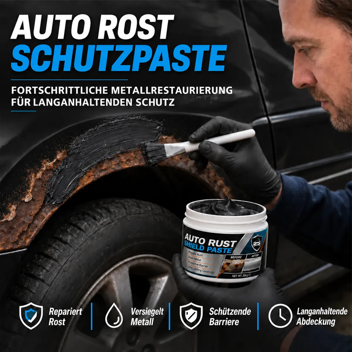 🚗 GFOUK® Auto-Metall-Rostreparaturpaste – Rost entfernen & Metalloberflächen restaurieren