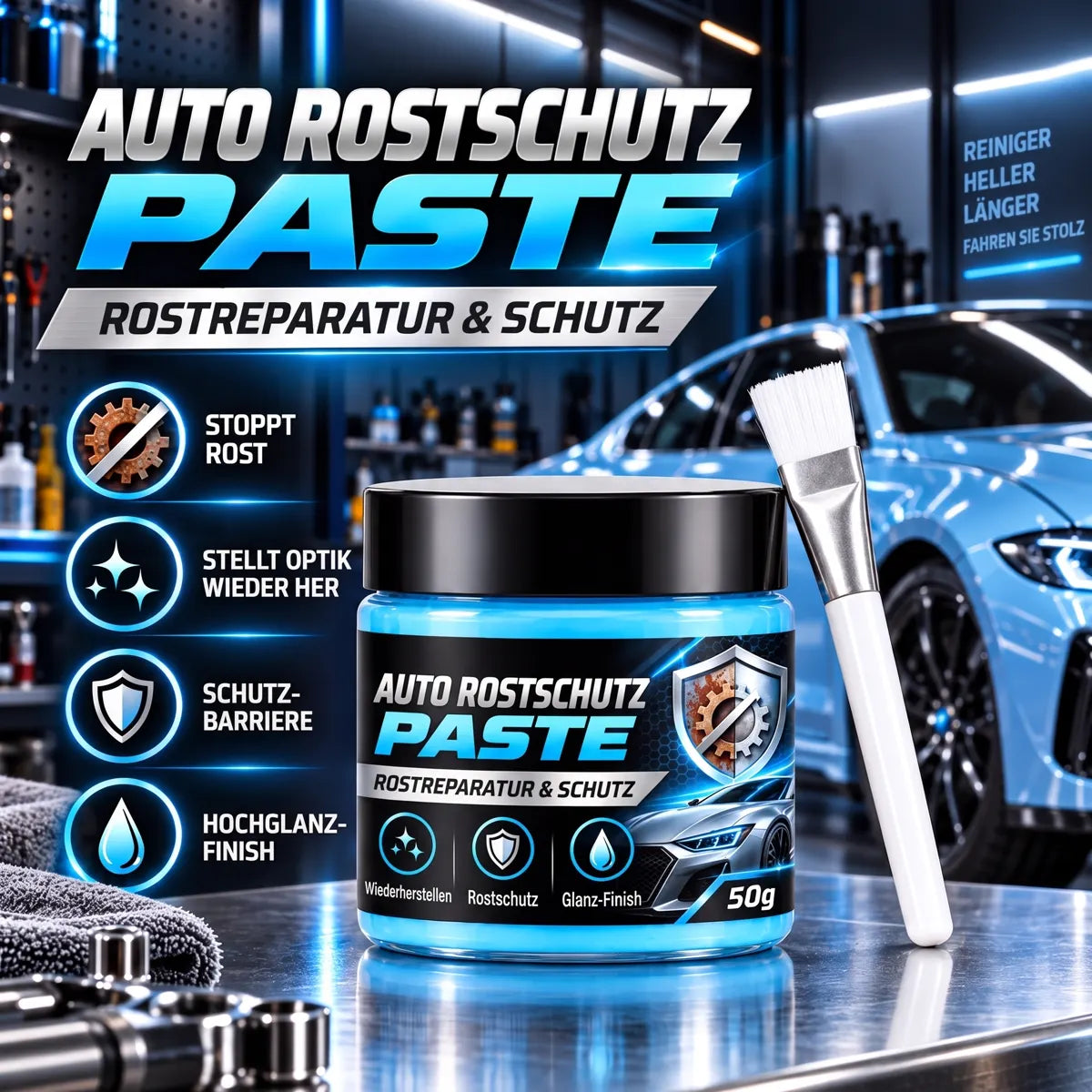 🚗 GFOUK® Auto-Metall-Rostreparaturpaste – Rost entfernen & Metalloberflächen restaurieren