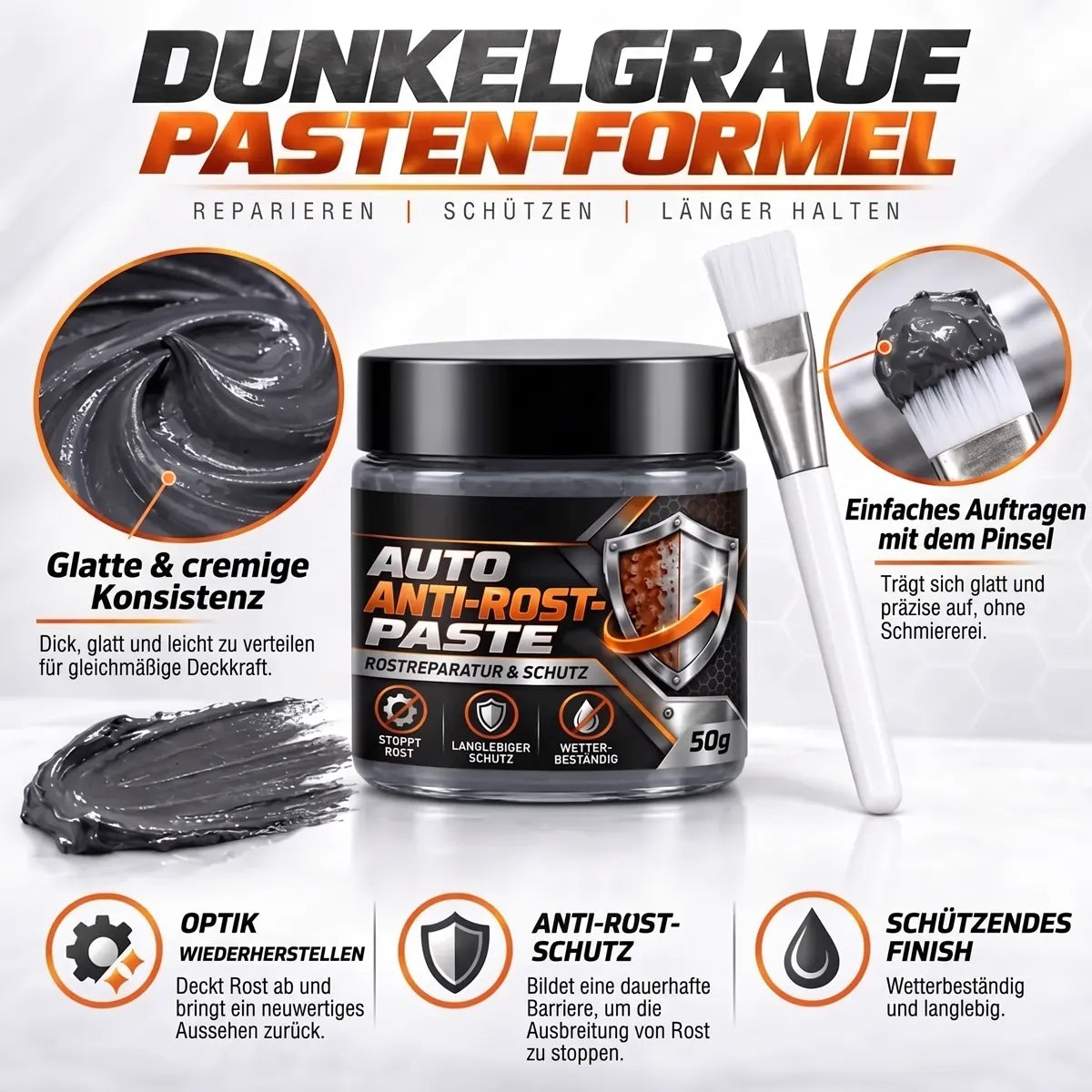 🚗 GFOUK® Auto-Metall-Rostreparaturpaste – Rost entfernen & Metalloberflächen restaurieren