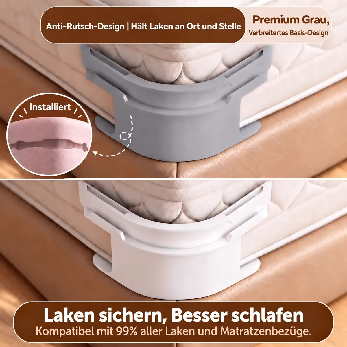 🔥Mvqw® 4er-Set Bettlaken-Clips mit Verriegelung
