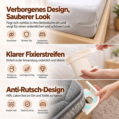 🔥Mvqw® 4er-Set Bettlaken-Clips mit Verriegelung