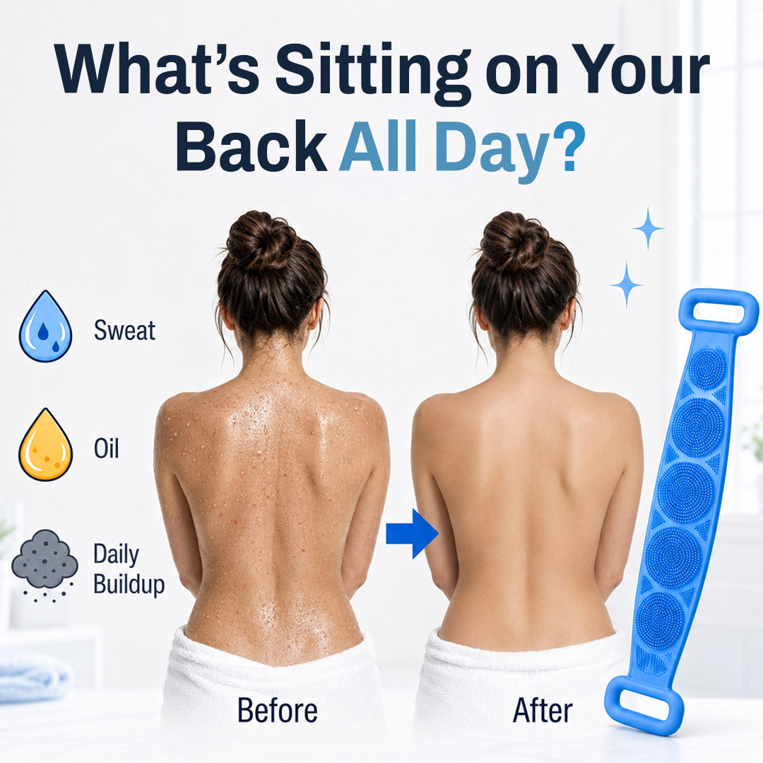 Mvqw® 🛁Double-Sided Silicone Back Scrubber , Deep Clean & Exfoliate Your Back Without Twisting ✨