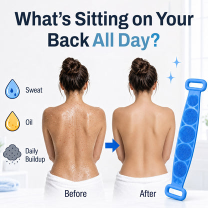 Mvqw® 🛁Double-Sided Silicone Back Scrubber , Deep Clean & Exfoliate Your Back Without Twisting ✨
