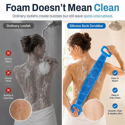 Mvqw® 🛁Double-Sided Silicone Back Scrubber , Deep Clean & Exfoliate Your Back Without Twisting ✨