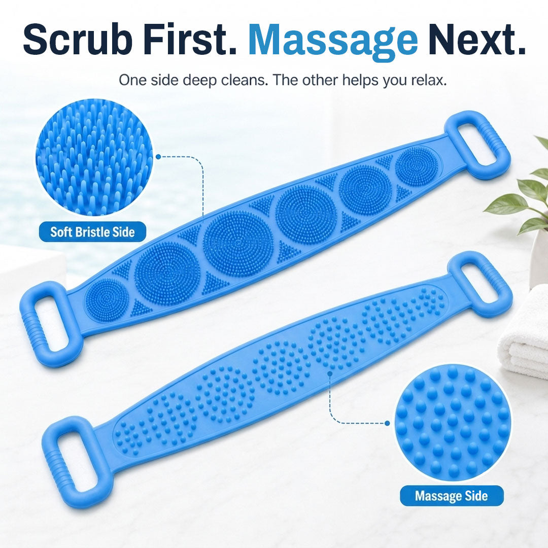 Mvqw® 🛁Double-Sided Silicone Back Scrubber , Deep Clean & Exfoliate Your Back Without Twisting ✨