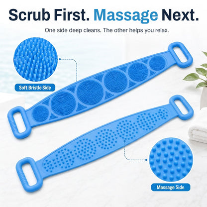 Mvqw® 🛁Double-Sided Silicone Back Scrubber , Deep Clean & Exfoliate Your Back Without Twisting ✨