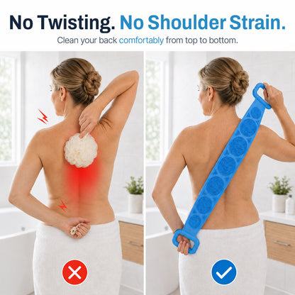 Mvqw® 🛁Double-Sided Silicone Back Scrubber , Deep Clean & Exfoliate Your Back Without Twisting ✨