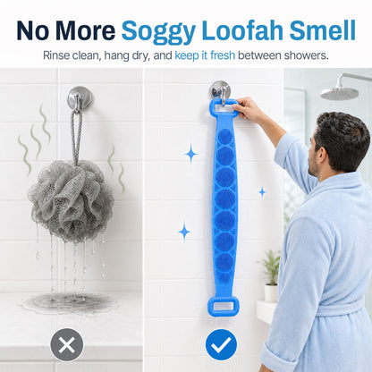 Mvqw® 🛁Double-Sided Silicone Back Scrubber , Deep Clean & Exfoliate Your Back Without Twisting ✨