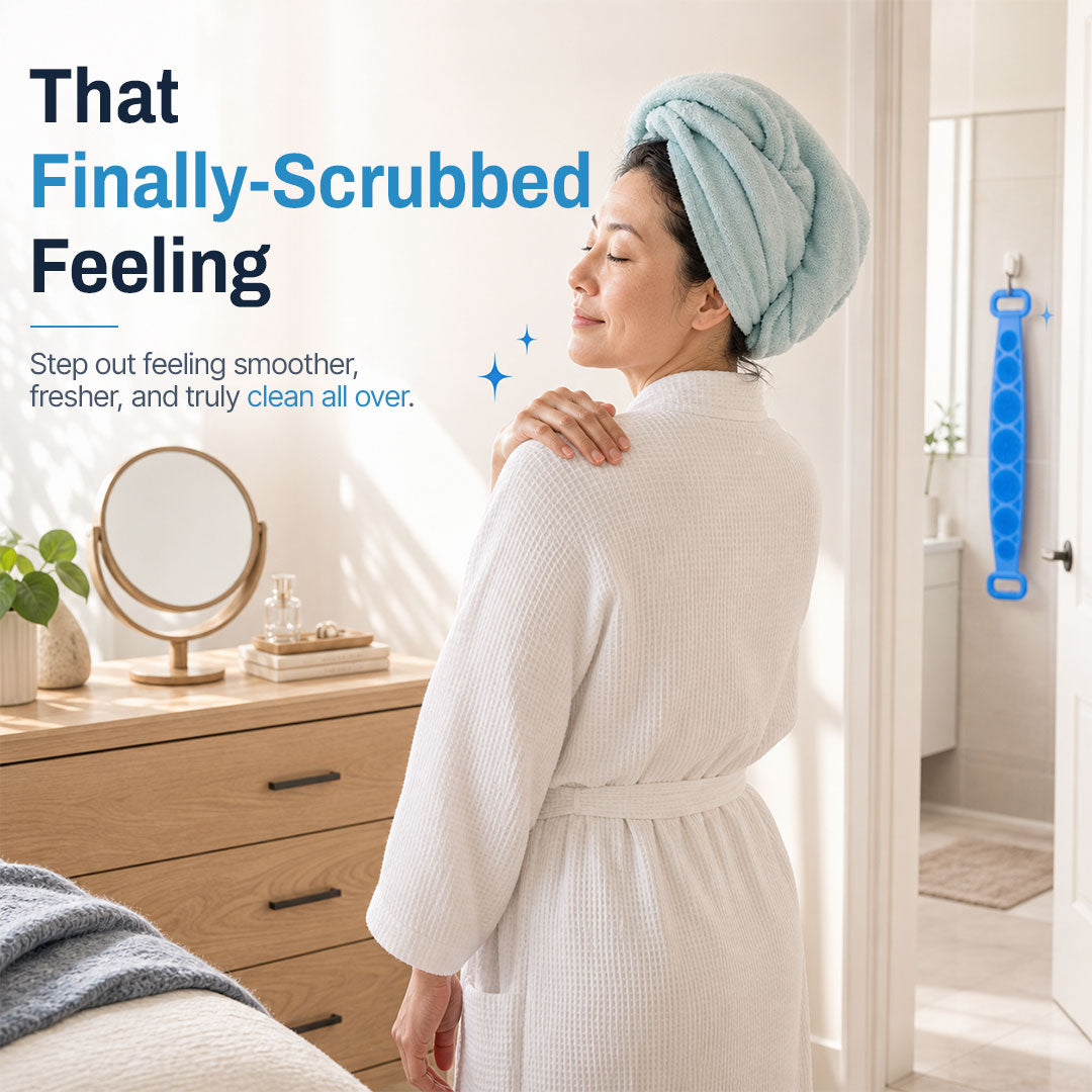 Mvqw® 🛁Double-Sided Silicone Back Scrubber , Deep Clean & Exfoliate Your Back Without Twisting ✨