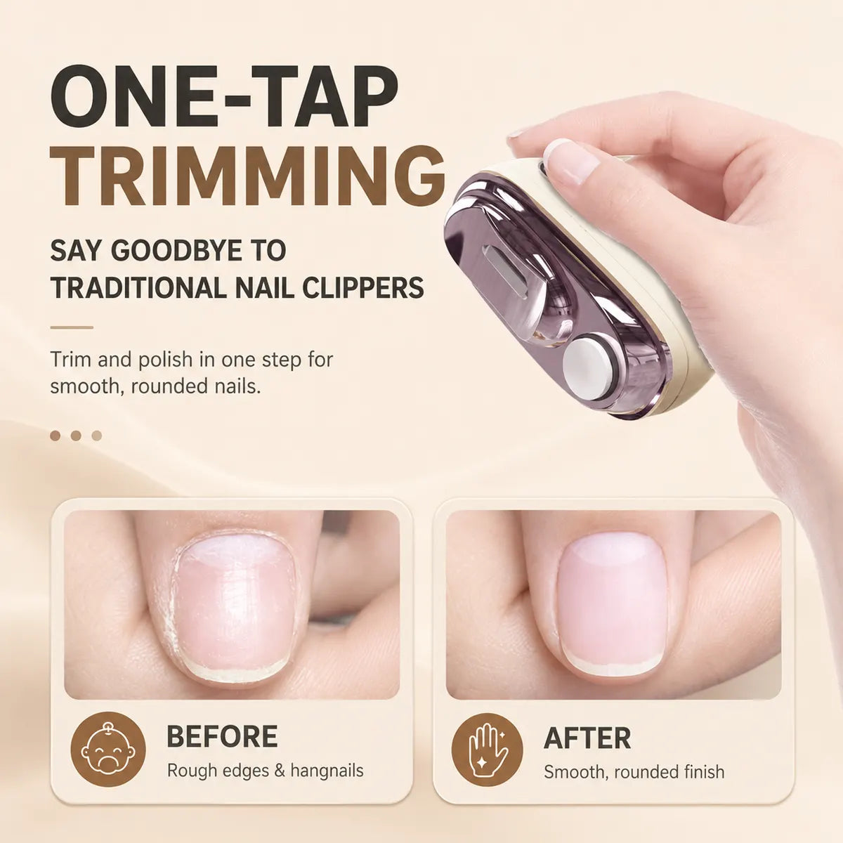 GFOUK® ✂️ LIMITED-TIME 50% OFF! 💅 2-in-1 Electric Nail Clipper & Polisher – Trim & Smooth Nails Without Cuts 🌟