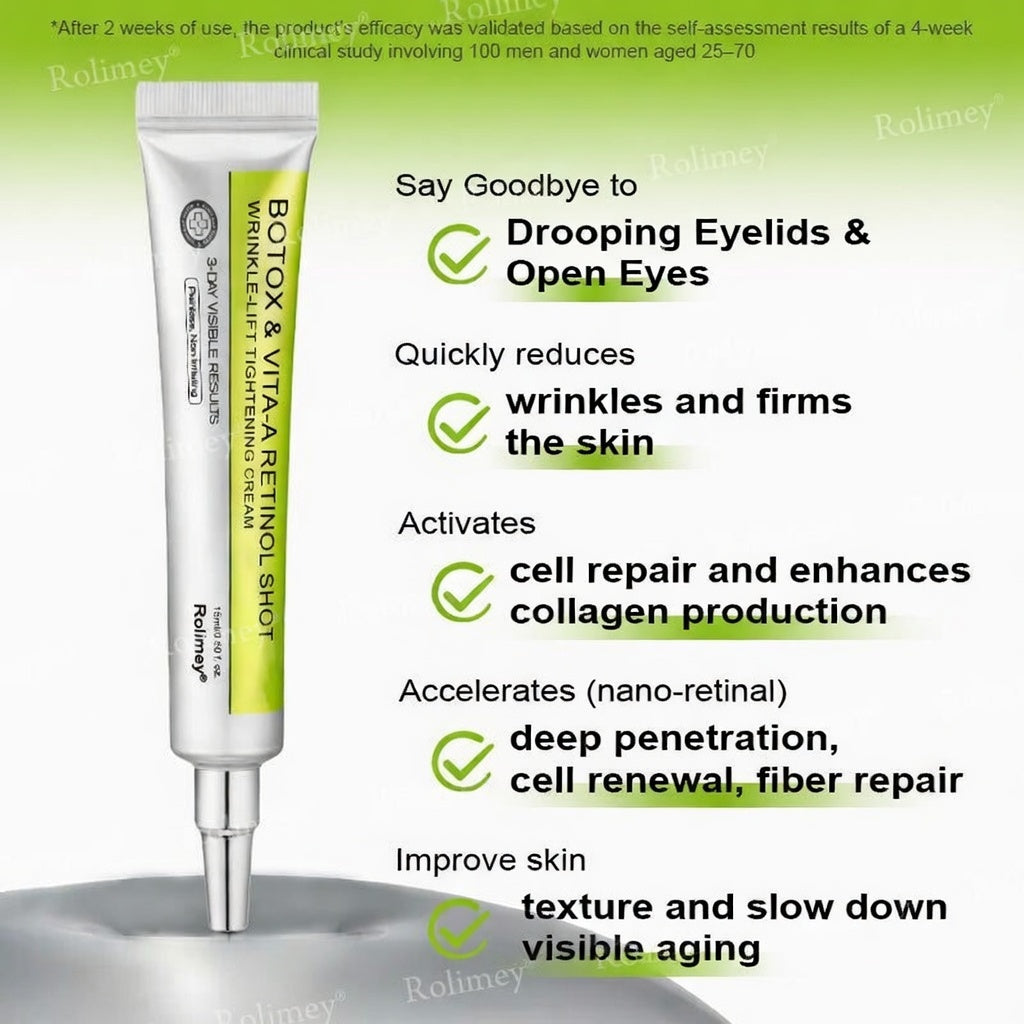 ✅Rolimey® Botox And Vita A Retinol Shot Wrinkle-Lift Tightening cream