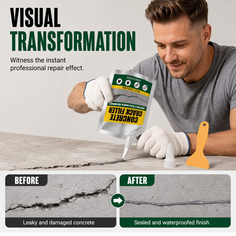 GFOUK® 🔧Waterproof Concrete Crack Filler & Sealant