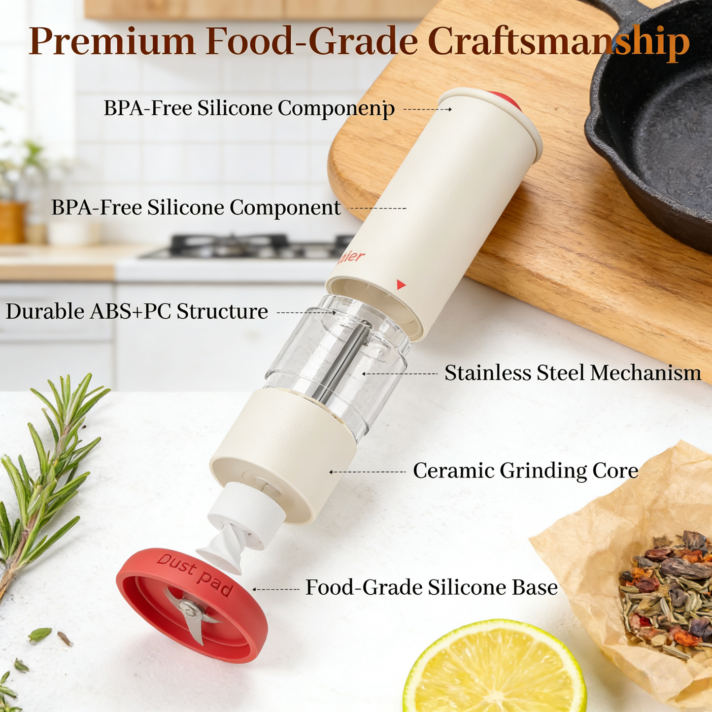 Aihemy® Electric Salt and Pepper Grinder Set