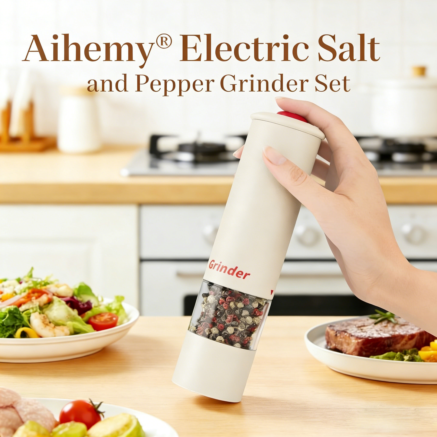 Aihemy® Electric Salt and Pepper Grinder Set