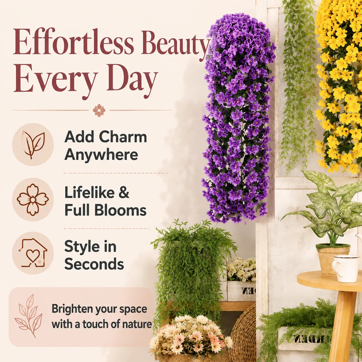 SVOZK®🌸Cascading Faux Orchid Wall Decor – Transform Any Space Instantly