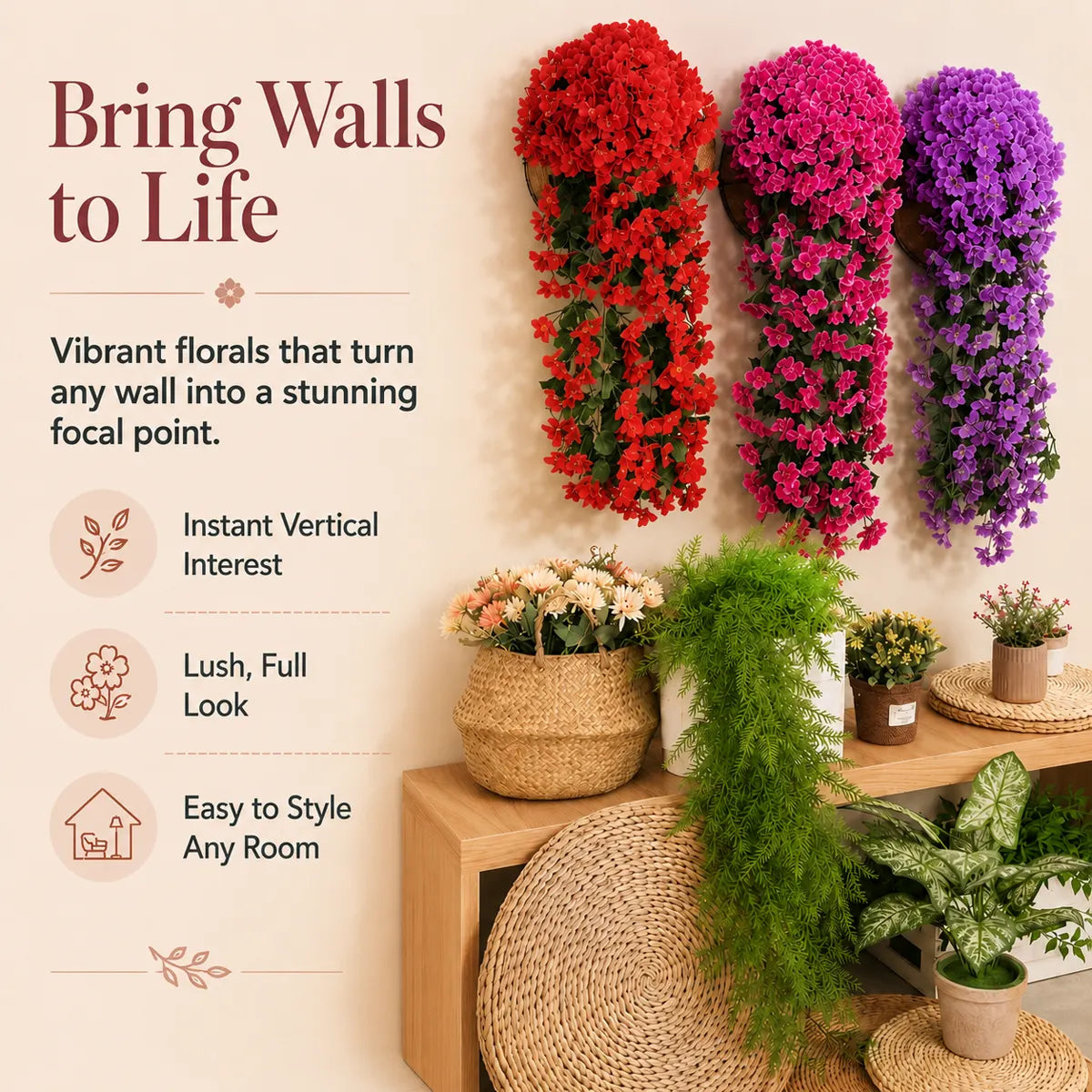 SVOZK®🌸Cascading Faux Orchid Wall Decor – Transform Any Space Instantly