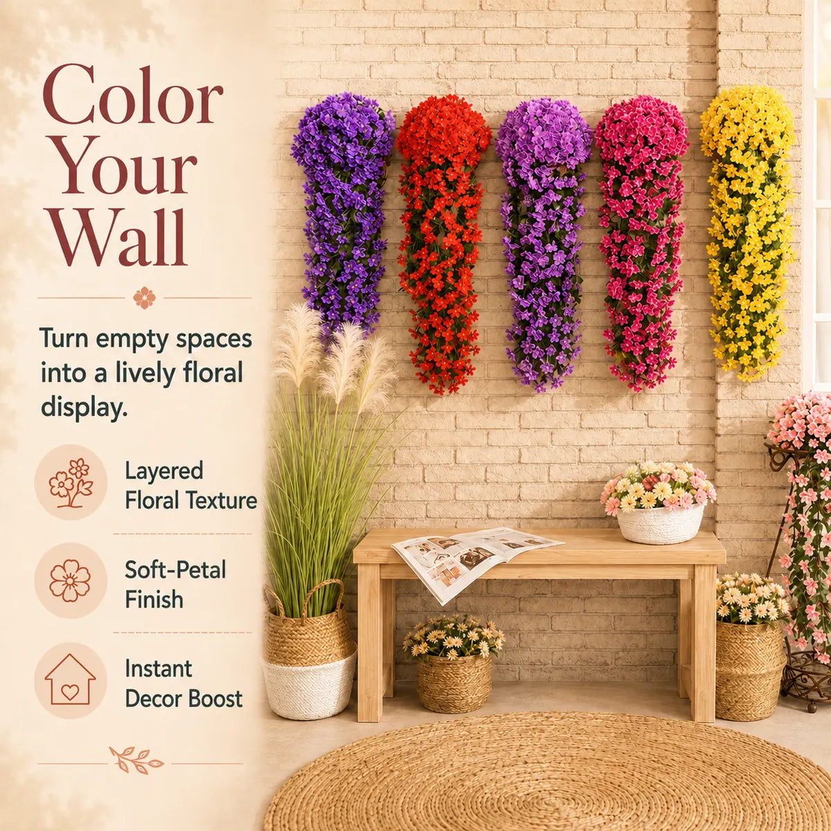 SVOZK®🌸Cascading Faux Orchid Wall Decor – Transform Any Space Instantly